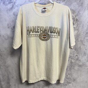 Vintage Y2K Harley Davidson T Shirt Mens XL 23.5x27.5 White USA